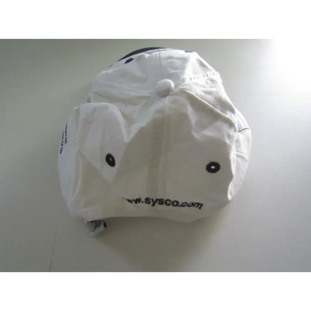Sysco Logo Hat White‎ Blue Adjustable Embroidered USA Flag 100% Cotton Cap